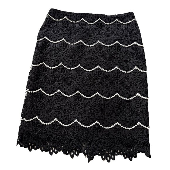 Talbots Black Crochet Skirt Size 10 - Picture 2 of 7